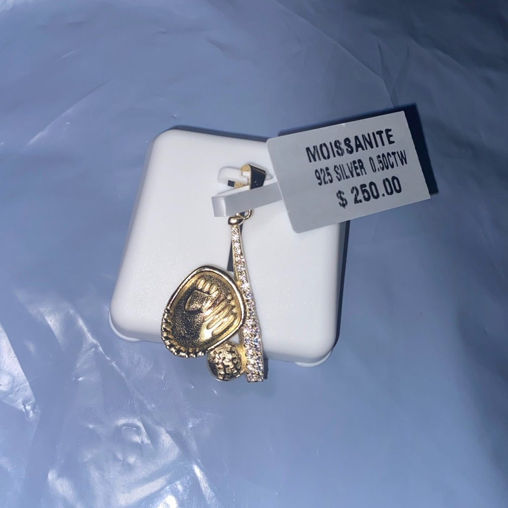 Moissanite Baseball Pendant With Chain 🌟⚾️